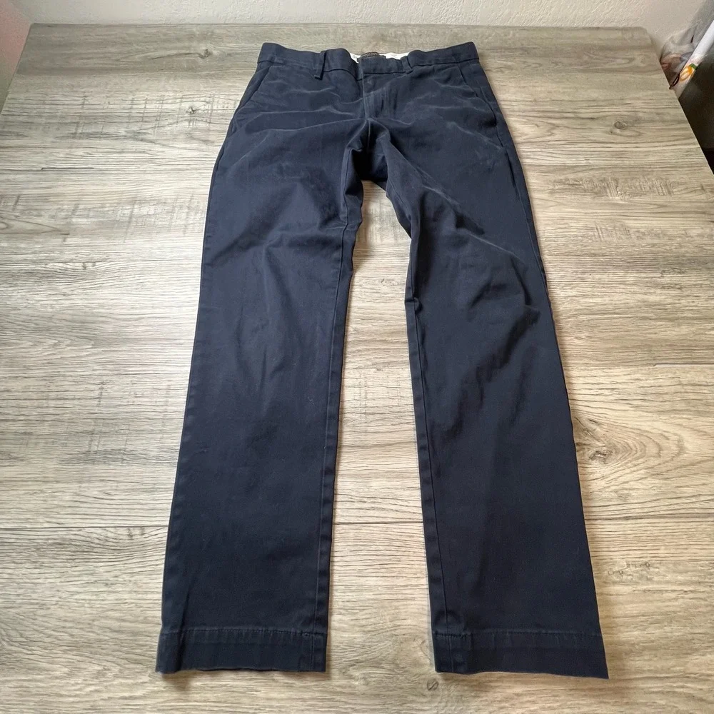Banana Republic Aiden Slim Fit Mens 32x30 Navy Blue Chino Pants Stretch‎ Cotton